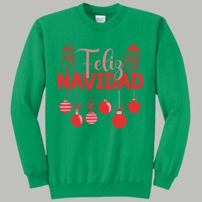 Adult Crewneck - Winter Holidays - Feliz Festive - Red  Thumbnail