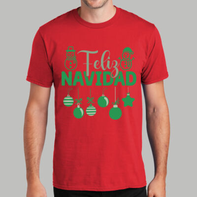 Adult T-Shirt - Winter Holidays - Feliz Festive - Green Thumbnail