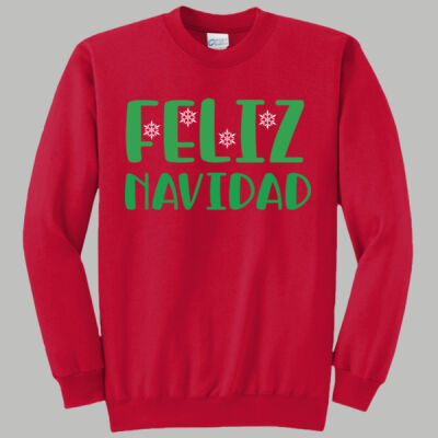 Adult Crewneck - Winter Holidays - Feliz Navidad - Green Thumbnail