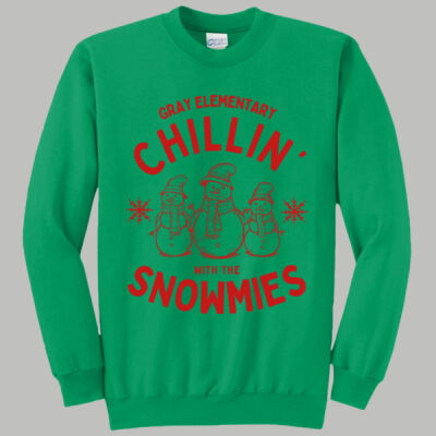 Adult Crewneck - Winter Holidays - Chillin' - Red Thumbnail