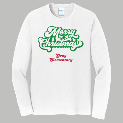 Adult Long Sleeve Shirt - Winter Holidays - Merry Christmas - Green & Red Thumbnail
