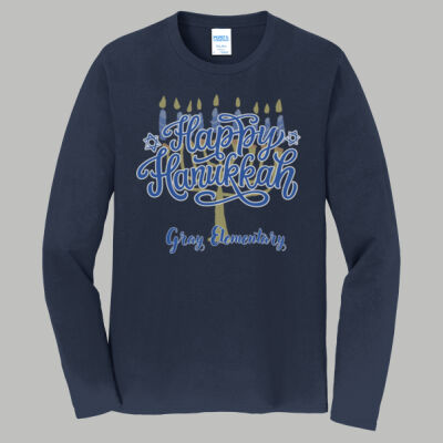 Adult Long Sleeve Shirt - Winter Holidays - Happy Hanukkah Thumbnail