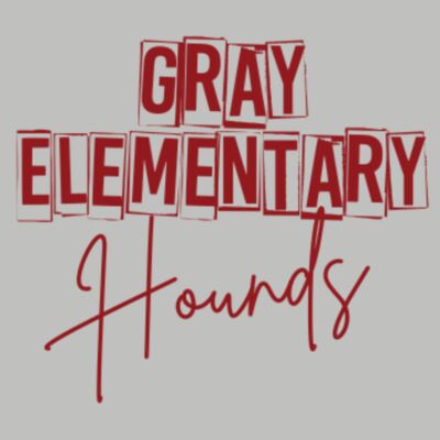 Gray Elementary Hounds in Cursive Red Thumbnail