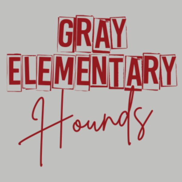 Gray Elementary Hounds in Cursive Red Thumbnail