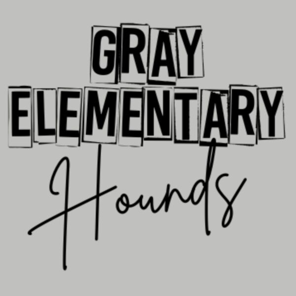 Gray Elementary Hounds in Cursive Black Thumbnail