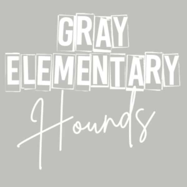 Gray Elementary Hounds in Cursive White Thumbnail